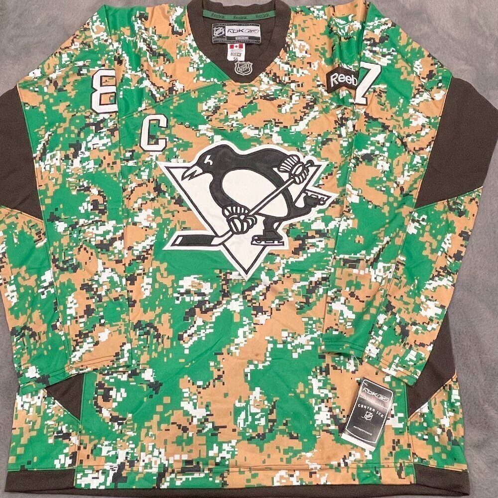 reebok pittburgh penguins crosby camo jersey size 56